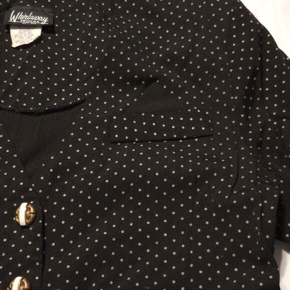 Vintage Whirlaway Frocks Black Polka Dot Button Up - Picture 7 of 11